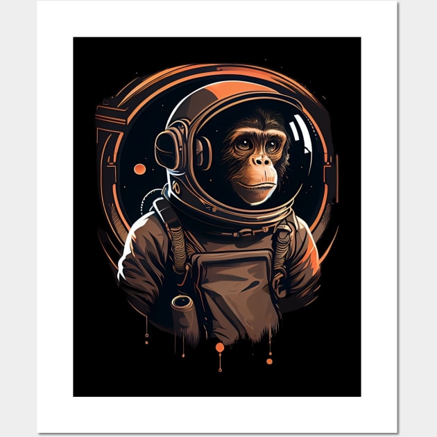 Astronaut Baby Monkey Wall Art by AI INKER